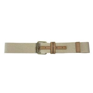 J.CREW Cotton and Leather Neutral Belt in Off-White and Natural Size M